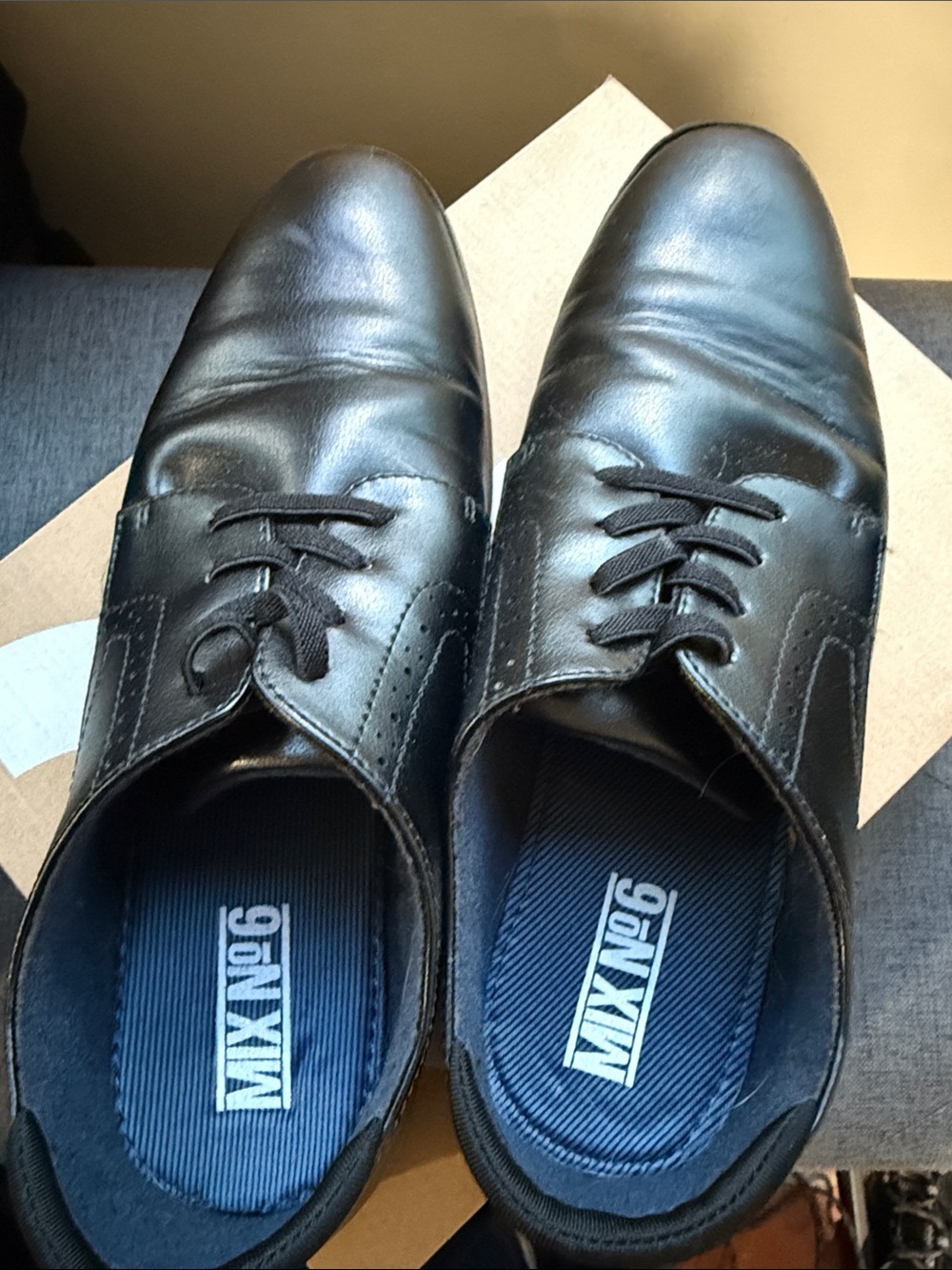 Mix No. 6 Black Leather Oxford Dress Shoes